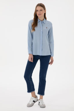 Kad_n A__k Mavi Uzun Kollu Basic G_mlek Sepette S_rpriz _ndirim - U.s. polo assn фото 4