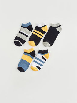 Renk Bloklu Erkek ?ocuk Patik ?orap 5li