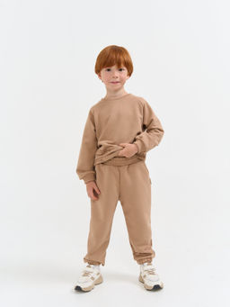 Джоггеры Песок с карманами утепленные без начеса