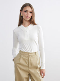 Polo Yaka Fitilli Kad?n Ti??rt