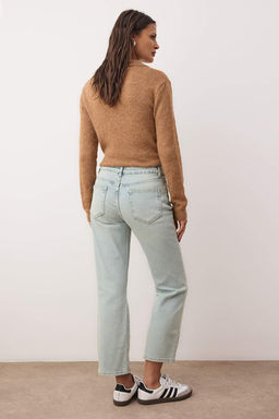 Ac?k Mavi Normal Bel Comfort Bootcut Straight Jeans TWOAW26JE00143 - Trendyolmilla фото 4
