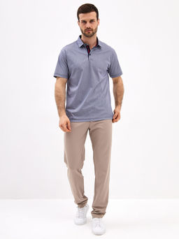 Джемпер мужской с воротником поло короткий рукав GREG G144-TD1246T-LT4618 (синий)