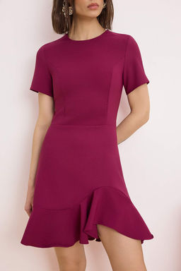 Murdum Etegi Volanl? K?sa / Mini Esnek Dokuma Elbise TWOSS26EL00303 - Trendyolmilla фото 3