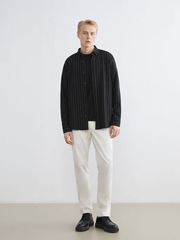 Regular Fit Uzun Kollu ?izgili Erkek G?mlek