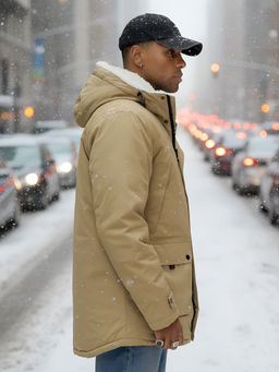 Парка мужская зимняя удлиненная с мехом хаки цвета 8753G - Mtforce фото 17