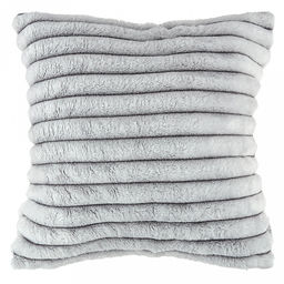 Наволочка декоративная на молнии 45х45см Белый тигр-001, велсофт Marmari, тиснение полоса, высокий ворс, полиэстер 100%, плотность 350г/м2, упаковка на картоне, Домашняя мода (Россия)