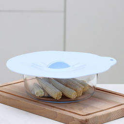 Крышка для хранения Доляна «Симпл», d=21 см, силикон, голубая