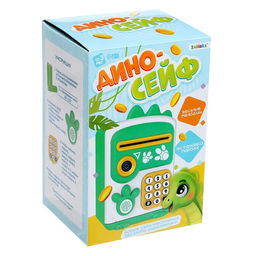 Игрушка ZABIAKA «Дино-сейф», копилка, звук, зелёная