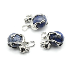 Подвеска с камнем содалит Царевна лягушка 17*25мм
