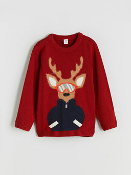 Y?lba?? Temal? Erkek ?ocuk Triko Kazak