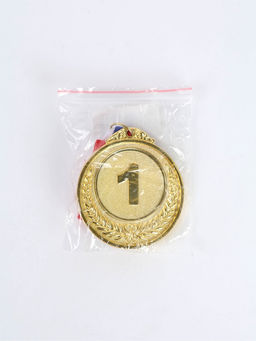 Медаль призовая «1 место» золотая 200, d=6.5 см, с лентой