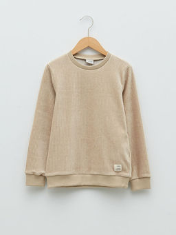 Bisiklet Yaka Basic Uzun Kollu Kadife Erkek ?ocuk Sweatshirt - Waikiki фото 3