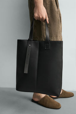 BOLSO SHOPPER LISO / Negro