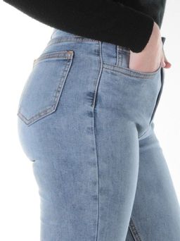 0047 GRAY/BLUE Джинсы женские зауженные YTD JEANS