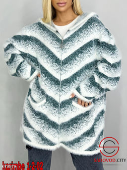 Женский кардиган пушистый с капюшоном - Fiona фото 2