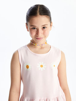 Bisiklet Yaka ?i?ekli K?z ?ocuk Elbise - Waikiki фото 2