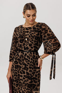 Платье ANELLI 1733 Коричневый леопард  фото 7