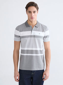 Polo Yaka ?izgili Merserize G?r?n?ml? Erkek Ti??rt