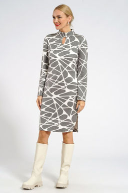 Платье ALANI 2030 серый с белым