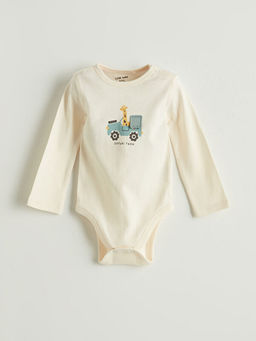 Bisiklet Yaka Uzun Kollu Bask?l? Erkek Bebek ??t??tl? Body ve Pantolon 2li Tak?m