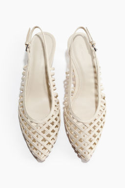 Kitten-heeled leather slingbacks - H&m фото 2