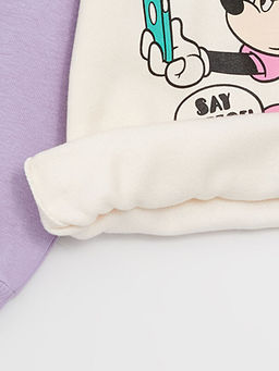 Bisiklet Yaka Uzun Kollu Minnie Mouse Bask?l? K?z Bebek Sweatshirt - Waikiki фото 2