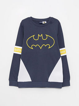 Bisiklet Yaka Batman Bask?l? Uzun Kollu Erkek ?ocuk Sweatshirt ve E?ofman Alt? - Waikiki фото 2