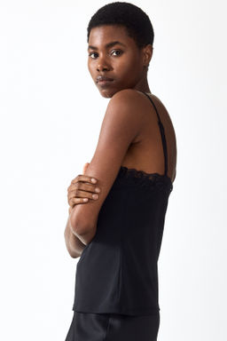 Top de tirantes finos con ribete de encaje - H&m фото 5