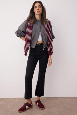 TRENDYOLMILLA Antrasit Yuksek Bel Crop Flare Jeans TWOAW21JE0159  фото 2