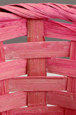 Цена за 2 шт. Корзина плетёная для хранения, 13×13×9.5 см, ручка h=21 см, бамбук, светло - розовая, Greengo