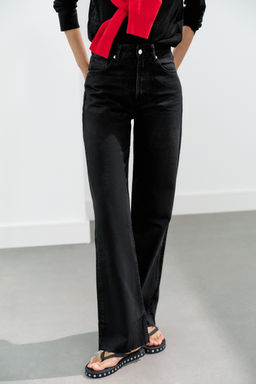 JEANS TRF WIDE LEG TIRO ALTO / Negro - Zara фото 2