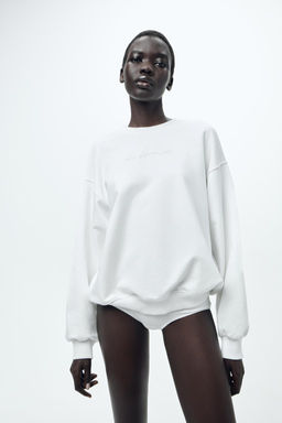 MINIMALIST SLOGAN SWEATSHIRT - Zara фото 4