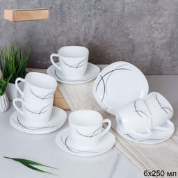 Блюдце квадратная форма / GRAY-FXB220/12 (7267-2) / Полосы классика/ ШТУЧНО