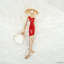 Брошь Дама / 2628-1 /уп 24/ - ГалеонТрейд фото 3