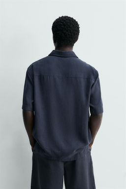 CAMISA POLO FLUIDA LYOCELL / Marino - Zara фото 3