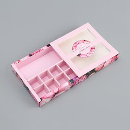 Цена за 5 шт. Коробка для 8 конфет + шоколад, с окном Самой прекрасной, 17.7?17.8?3.8 см Кондитерская упаковка