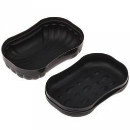 Мыльница дорожная пластмассовая "Фигурная" 11,5х7,5х6см, графитовый (Россия)