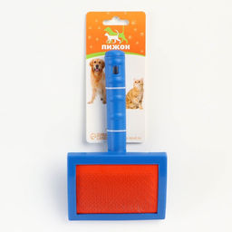 Пуходерка полукруглая Макси без капель, 12 х 20 см, синяя - Пижон фото 5