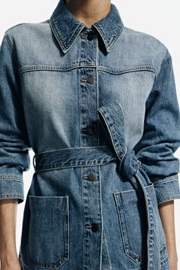 Chaqueta denim con cintur?n de anudar - H&m фото 4