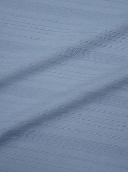 Фактурный хлопок Рельефные полоски цв.голубой джинс, ш.1.45м, хлопок-100%, 110гр/м.кв - Купава фото 2