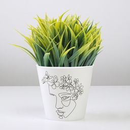 Кашпо для цветов Силуэт, 800 мл, d=12 см, h=11 см, пластиковое