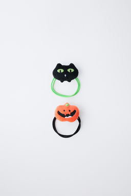 TWO-PACK OF PUMPKIN AND CAT HAIR TIES