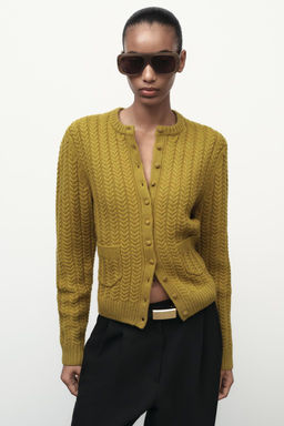 CABLE-KNIT JACKET 100% WOOL - Zara фото 2