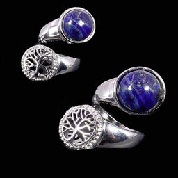 Кольцо из камня Лазурит с Деревом Жизни привлекает карьерный рост и стабильность