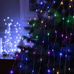 Гирлянда Конский хвост 10 нитей по 1.5 м, IP20, серебристая нить, 150 LED, свечение мульти, 12 В