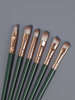 Набор кистей для макияжа Lillian, 14 предметов, футляр на завязках, зелёный, серый