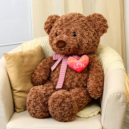 Мягкая игрушка «Медведь» с сердцем, 80 см, цвет коричневый