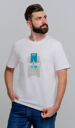 Арт. 61143 Футболка мужская 48-56 (5 шт) Цвет:белый