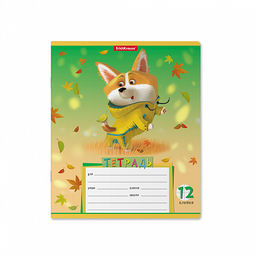 Цена за 280 шт. Тетрадь школьная ученическая ErichKrause Корги, 12 листов, линейка (в плёнке по 10 шт.)  фото 5
