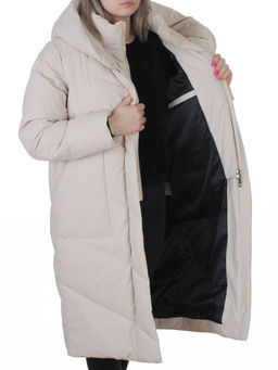 8836 LT. BEIGE Пальто зимнее женское (150 гр. холлофайбер)